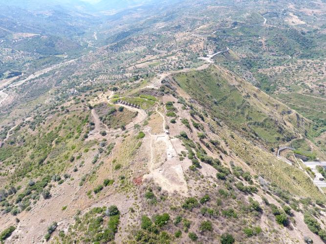 View inland (south) over the north hill of Halaesa